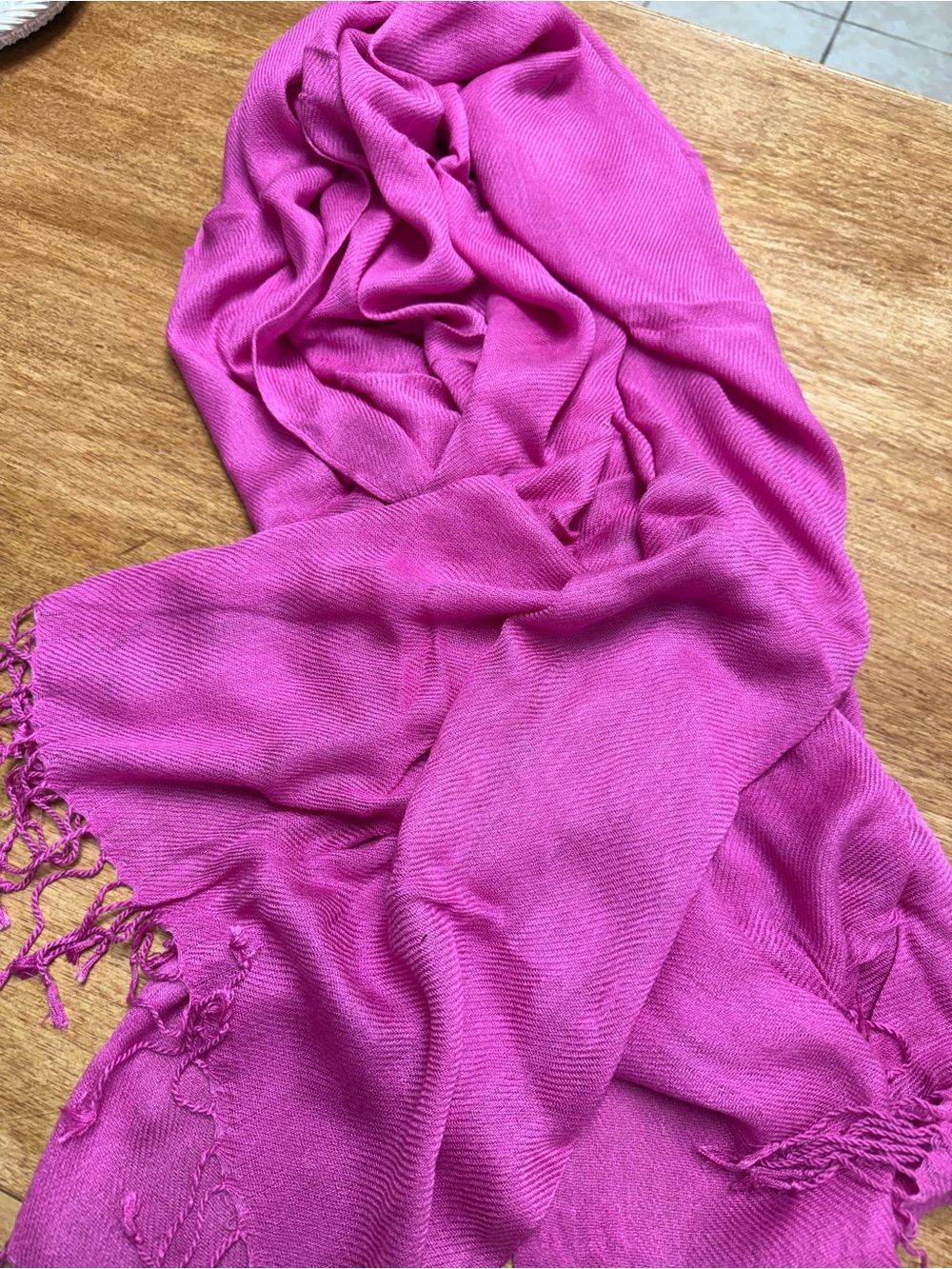 Pink Women's Fringe Scarf
